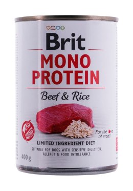 BRIT Mono Protein Beef&Rice - mokra karma z wołowiną i ryżem dla psów dorosłych - 400 g Brit