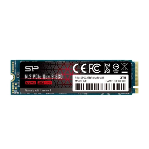 Dysk SSD Silicon Power A80 2TB M.2 PCIe NVMe Gen3x4 TLC 3400/3000 MB/s (SP002TBP34A80M28) Silicon Power Dysk SSD Silicon Power A80 2TB M.2 PCIe NVMe Gen3x4 TLC 3400/3000 MB/s (SP002TBP34A80M28) Silicon Power
