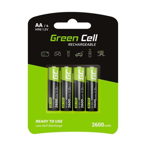 GREEN CELL AKUMULATORKI PALUSZKI 4X AA R6 2600MAH Green Cell