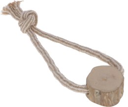 KERBL Szarpak dla psa, pętla, juta/bawełna, drewno kawowe, 20 cm KERBL