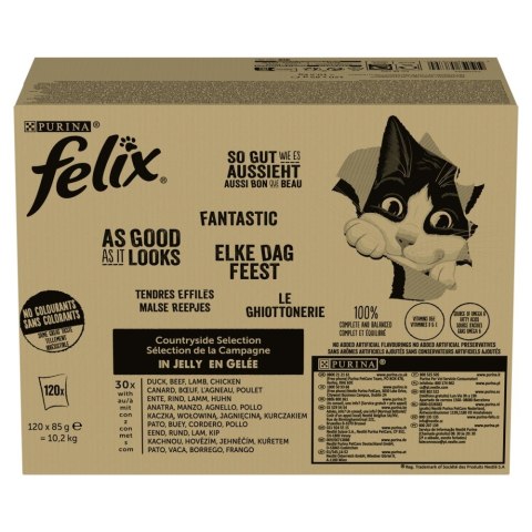PURINA FELIX FANTASTIC Mix Wiejskie smaki 120x85g PURINA NESTLE