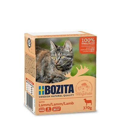 BOZITA Mięsne kawałki z jagnięciną w galaretce 370g BOZITA BOZITA Mięsne kawałki z jagnięciną w galaretce 370g BOZITA