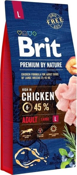 BRIT PREMIUM BY NATURE Adult L - sucha karma dla psów dorosłych dużych ras - 15 kg Brit