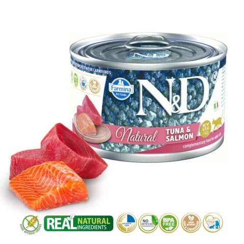 FARMINA N&D Cat Natural Tuńczyk&Łosoś - mokra karma dla kota - 140 g Farmina FARMINA N&D Cat Natural Tuńczyk&Łosoś - mokra karma dla kota - 140 g Farmina