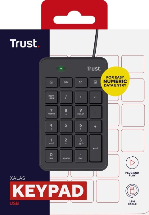 Klawiatura numeryczna TRUST Xalas USB Trust Klawiatura numeryczna TRUST Xalas USB Trust