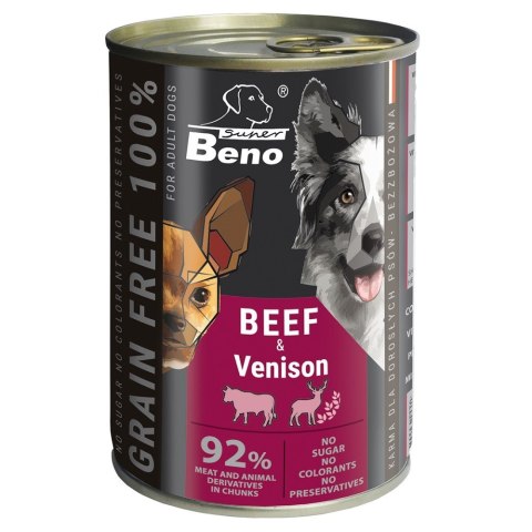 Super Beno bez zbóż kąski wołowiną w sosie 415g CERTECH Super Beno bez zbóż kąski wołowiną w sosie 415g CERTECH