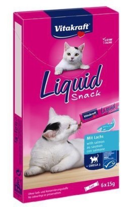 VITAKRAFT Cat Liquid Snack - przysmak dla kota w płynie: łosoś, Omega 3 6 szt. Vitakraft