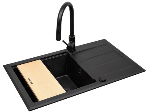 Zestaw - Zlewozmywak PYRAMIS SPARTA PLUS LUX (78x48) 1B 1D + Bateria IDEA Black Edition - 070175802BE - Volcano PYRAMIS Zestaw - Zlewozmywak PYRAMIS SPARTA PLUS LUX (78x48) 1B 1D + Bateria IDEA Black Edition - 070175802BE - Volcano PYRAMIS