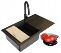 Zestaw - Zlewozmywak PYRAMIS SPARTA PLUS LUX (78x48) 1B 1D + Bateria IDEA Black Edition - 070175802BE - Volcano PYRAMIS