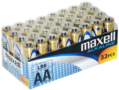 MAXELL Bateria alkaliczna ALKALINE LR6 AA FOLIA karton 32 sztuki (8 zgrzewek po 4 sztuki) Maxell MAXELL Bateria alkaliczna ALKALINE LR6 AA FOLIA karton 32 sztuki (8 zgrzewek po 4 sztuki) Maxell