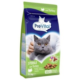 PREVITAL Sterile - Z indykiem karma sucha - Pełnoporcjowa karma dla dorosłych kotów - 1,4kg. PREVITAL