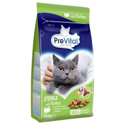 PREVITAL Sterile - Z indykiem karma sucha - Pełnoporcjowa karma dla dorosłych kotów - 1,4kg. PREVITAL PREVITAL Sterile - Z indykiem karma sucha - Pełnoporcjowa karma dla dorosłych kotów - 1,4kg. PREVITAL