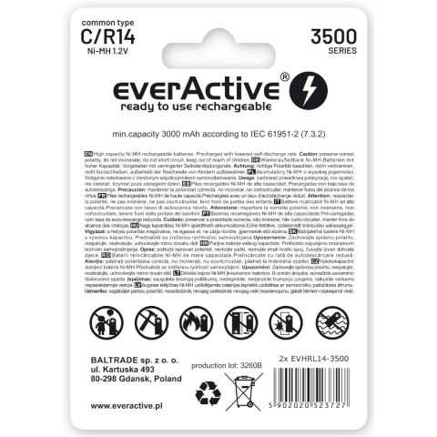 Zestaw akumulatorków everActive EVHRL14-3500 (3500mAh ; Ni-MH) EverActive Zestaw akumulatorków everActive EVHRL14-3500 (3500mAh ; Ni-MH) EverActive