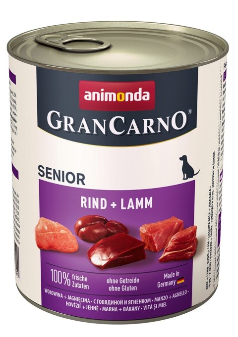 ANIMONDA GranCarno Senior wołowina i jagnięcina - mokra karma dla psa - 800g Animonda
