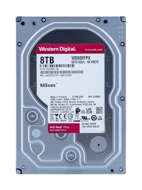 Dysk HDD WD Red Plus WD80EFPX (8 TB ; 3.5"; 256 MB) WD Dysk HDD WD Red Plus WD80EFPX (8 TB ; 3.5"; 256 MB) WD