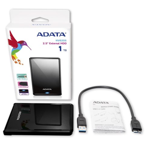 Dysk zewnętrzny HDD ADATA HV620S (1TB; 2.5"; USB 3.2; czarny) ADATA Dysk zewnętrzny HDD ADATA HV620S (1TB; 2.5"; USB 3.2; czarny) ADATA