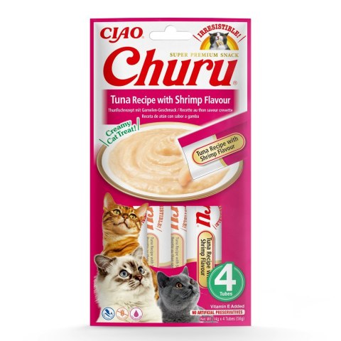 INABA Churu Tuńczyk z krewetkami - przysmak dla kota - 4x14 g INABA INABA Churu Tuńczyk z krewetkami - przysmak dla kota - 4x14 g INABA