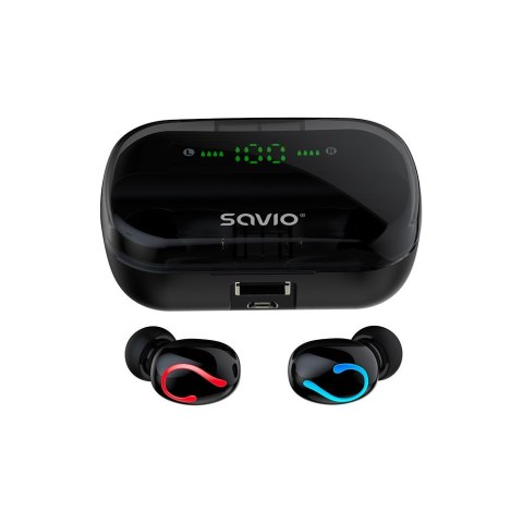 SAVIO BEZPRZEWODOWE SŁUCHAWKI BLUETOOTH 5.0 + EDR TWS-06 SAVIO SAVIO BEZPRZEWODOWE SŁUCHAWKI BLUETOOTH 5.0 + EDR TWS-06 SAVIO