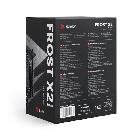 SAVIO CHŁODZENIE CPU FROST BLACK X2 SAVIO SAVIO CHŁODZENIE CPU FROST BLACK X2 SAVIO