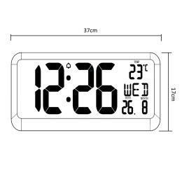 GREENBLUE ZEGAR ŚCIENNY LCD Z CZUJNIKIEM TEMPERATURY GB214 Maclean