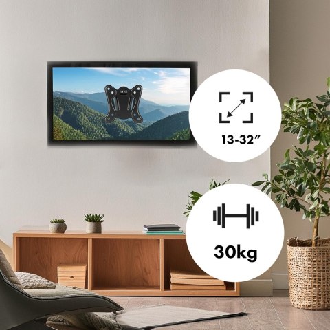 MACLEAN UCHWYT DO TELEWIZORA LUB MONITORA MAX. VESA 100X100, 13-32", 30KG, CZARNY MC-416 Maclean MACLEAN UCHWYT DO TELEWIZORA LUB MONITORA MAX. VESA 100X100, 13-32", 30KG, CZARNY MC-416 Maclean