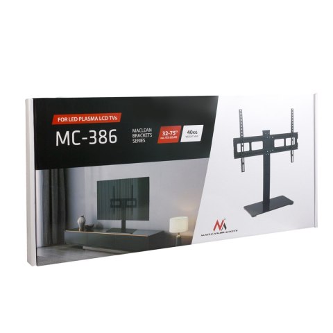 MACLEAN UNIWERSALNY STOJAK DO TV NA SZAFKĘ RTV PODSTAWKA, MAX. 40KG, MAX. VESA 600X400, DLA TV 32-75" MC-386 Maclean MACLEAN UNIWERSALNY STOJAK DO TV NA SZAFKĘ RTV PODSTAWKA, MAX. 40KG, MAX. VESA 600X400, DLA TV 32-75" MC-386 Maclean