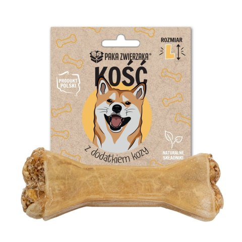 Paka Zwierzaka Kość z dodakiem kozy L-13,5 cm 70g PAKA ZWIERZAKA