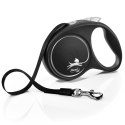 Smycz flexi automatyczna Black Design L taśma 5 m - dla psa do 50 kg, kolor srebrny Flexi