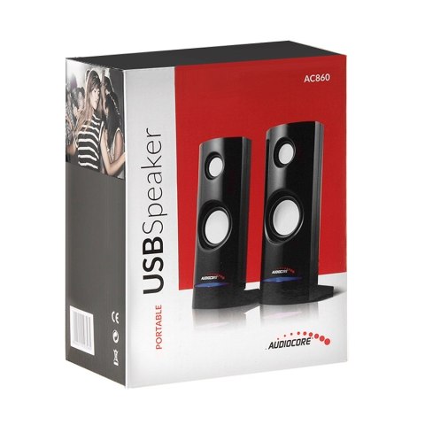 Zestaw głośników komputerowe AUDIOCORE AC860 (2.0; kolor czarny) AUDIOCORE Zestaw głośników komputerowe AUDIOCORE AC860 (2.0; kolor czarny) AUDIOCORE