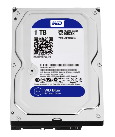 Dysk HDD WD Blue WD10EZEX (1 TB ; 3.5"; 64 MB; 7200 obr/min) WD Dysk HDD WD Blue WD10EZEX (1 TB ; 3.5"; 64 MB; 7200 obr/min) WD