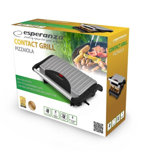 Grill elektryczny Esperanza Pizzaiola EKG005 (stołowy-zamknięty; 750W; kolor inox) Esperanza Grill elektryczny Esperanza Pizzaiola EKG005 (stołowy-zamknięty; 750W; kolor inox) Esperanza