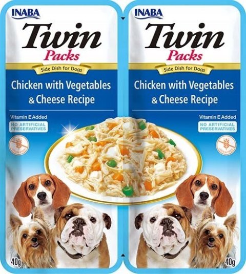 INABA Dog Twin Kurczak Warzywa&Ser - Przysmak dla psów - 2x40g INABA INABA Dog Twin Kurczak Warzywa&Ser - Przysmak dla psów - 2x40g INABA