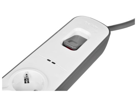 Listwa zasilająca Belkin Power Surge 4-PORT + 2xUSB-A 2m Grey/White Schuko Belkin Listwa zasilająca Belkin Power Surge 4-PORT + 2xUSB-A 2m Grey/White Schuko Belkin
