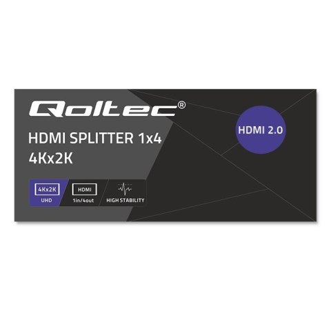 QOLTEC ROZDZIELACZ SPLITTER 4XHDMI 4KX2K | 6GB/S | 60HZ Qoltec QOLTEC ROZDZIELACZ SPLITTER 4XHDMI 4KX2K | 6GB/S | 60HZ Qoltec