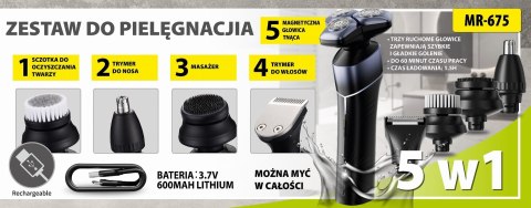 Zestaw do golenia 5w1 USB MAESTRO MR-675 Maestro Zestaw do golenia 5w1 USB MAESTRO MR-675 Maestro