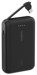 BELKIN POWERBANK 10 000 MAH, 20W, WBUDOWANY KABEL USB-C, BLACK Belkin