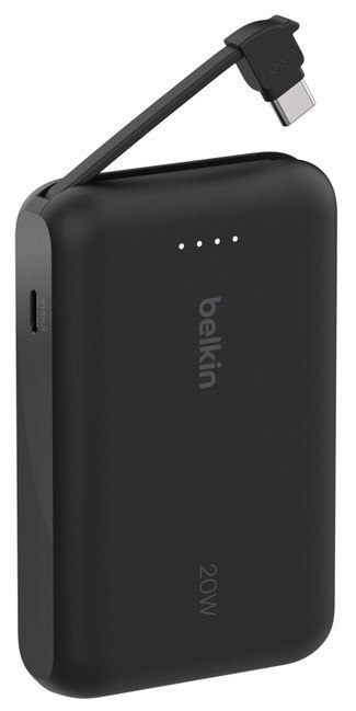 BELKIN POWERBANK 10 000 MAH, 20W, WBUDOWANY KABEL USB-C, BLACK Belkin BELKIN POWERBANK 10 000 MAH, 20W, WBUDOWANY KABEL USB-C, BLACK Belkin