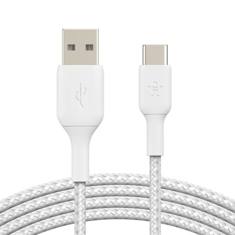 Kabel Belkin BoostCharge Braided USB-C to USB-A Cable 3m oplot White Belkin Kabel Belkin BoostCharge Braided USB-C to USB-A Cable 3m oplot White Belkin