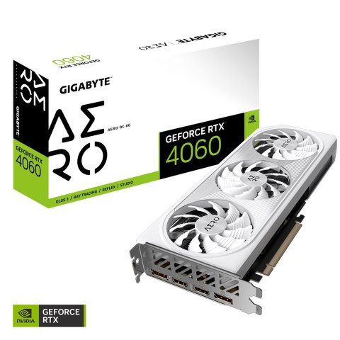 Karta graficzna Gigabyte GeForce RTX 4060 AERO OC 8GB GDDR6 Gigabyte Karta graficzna Gigabyte GeForce RTX 4060 AERO OC 8GB GDDR6 Gigabyte