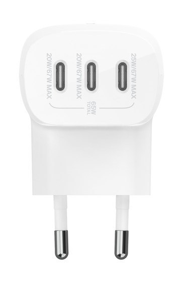 Ładowarka Belkin BoostCharge 3 Port USB-C PD 3.1 PPS Wall Charger 67W White Belkin Ładowarka Belkin BoostCharge 3 Port USB-C PD 3.1 PPS Wall Charger 67W White Belkin
