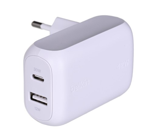Ładowarka Belkin BoostCharge Dual USB-C + USB-A Wall Charger 42W White Belkin Ładowarka Belkin BoostCharge Dual USB-C + USB-A Wall Charger 42W White Belkin