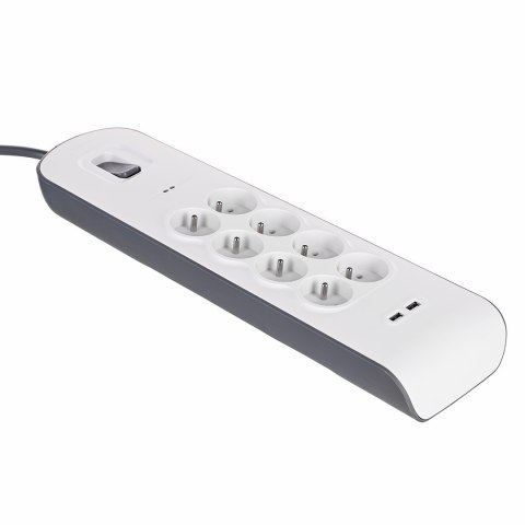 Listwa zasilająca Belkin Power Surge 8-PORT + 2xUSB-A 18W 900J 2m Grey/White Belkin Listwa zasilająca Belkin Power Surge 8-PORT + 2xUSB-A 18W 900J 2m Grey/White Belkin