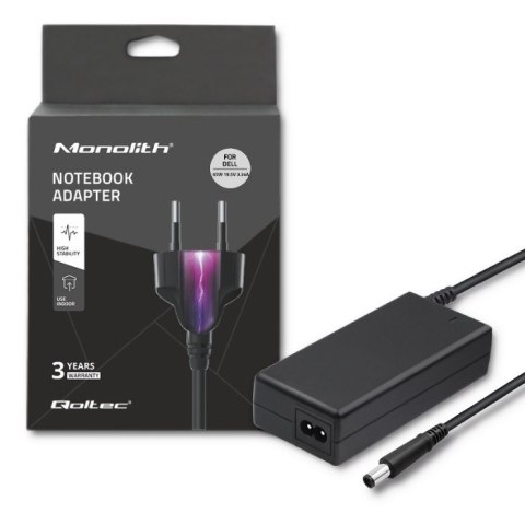 Zasilacz Qoltec 51519.65W do notebooka DELL (19,5 V; 3,34 A; 65W; 7.4 mm x 5 mm) Qoltec Zasilacz Qoltec 51519.65W do notebooka DELL (19,5 V; 3,34 A; 65W; 7.4 mm x 5 mm) Qoltec