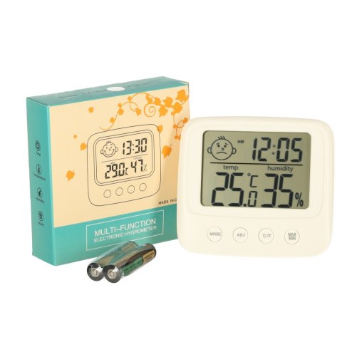 Kik Sp. z o. o. Sp. k. Higrometr zegar termometr pokojowy wilgotnościomierz LCD Kik Sp. z o. o. Sp. k. Higrometr zegar termometr pokojowy wilgotnościomierz LCD
