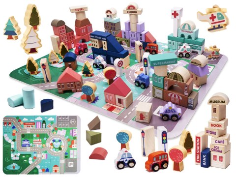 Klocki drewniane edukacyjne miasto puzzle 135el. Kik Sp. z o. o. Sp. k. Klocki drewniane edukacyjne miasto puzzle 135el. Kik Sp. z o. o. Sp. k.