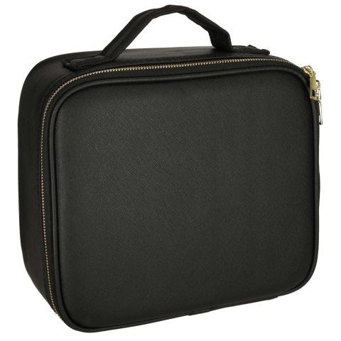 Kik Sp. z o. o. Sp. k. Kosmetyczka organizer na kosmetyki biżuterię kuferek z lusterkiem LED czarny Kik Sp. z o. o. Sp. k. Kosmetyczka organizer na kosmetyki biżuterię kuferek z lusterkiem LED czarny