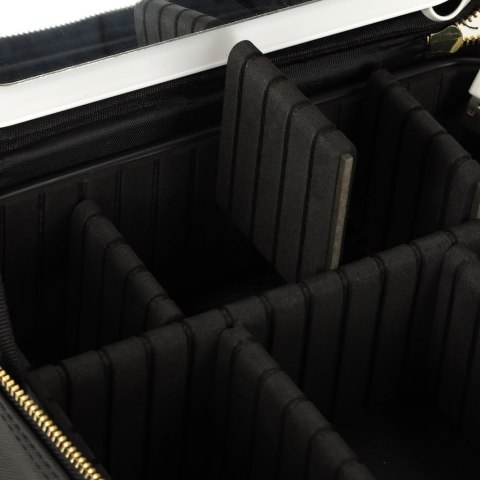 Kik Sp. z o. o. Sp. k. Kosmetyczka organizer na kosmetyki biżuterię kuferek z lusterkiem LED czarny Kik Sp. z o. o. Sp. k. Kosmetyczka organizer na kosmetyki biżuterię kuferek z lusterkiem LED czarny
