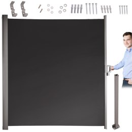 Kik Sp. z o. o. Sp. k. Markiza boczna tarasowa LUARO parawan zwijana 180 x 400 cm szara