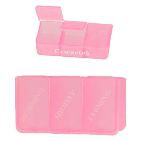 Kik Sp. z o. o. Sp. k. Pudełko organizer na leki na tabletki kasetka 7 dni 3 pory dnia 4 języki Kik Sp. z o. o. Sp. k. Pudełko organizer na leki na tabletki kasetka 7 dni 3 pory dnia 4 języki