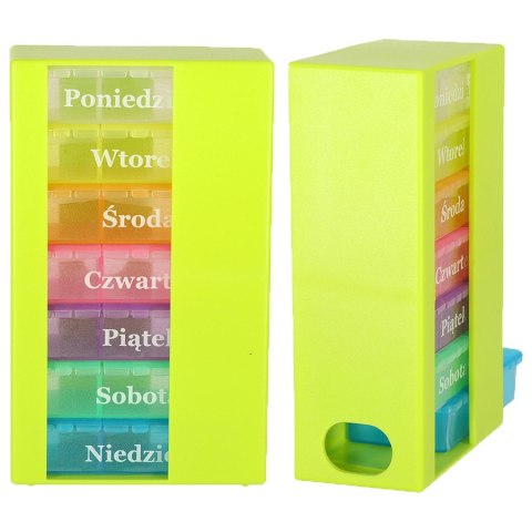 Kik Sp. z o. o. Sp. k. Pudełko organizer na leki na tabletki kasetka 7 dni 3 pory dnia 4 języki Kik Sp. z o. o. Sp. k. Pudełko organizer na leki na tabletki kasetka 7 dni 3 pory dnia 4 języki